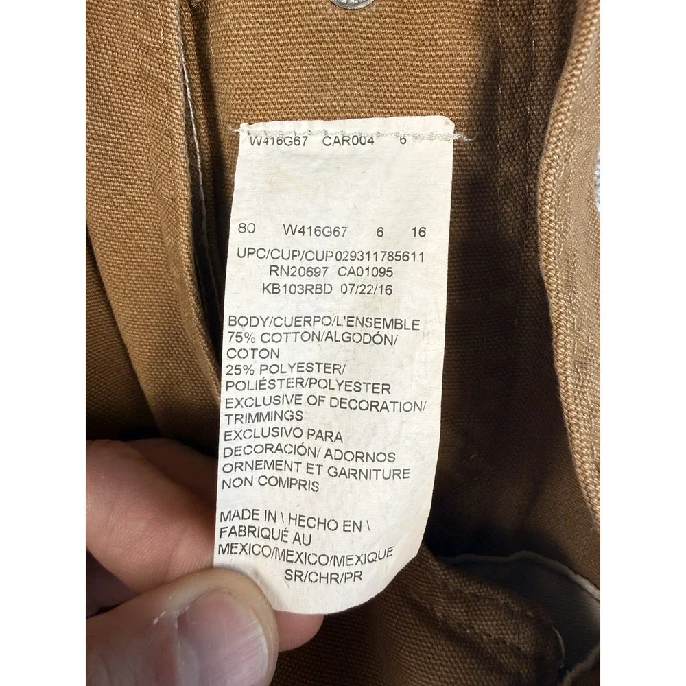 Dickies Youth 6 Brown Duck Canvas Bib Overalls Carpenter Workwear Utility